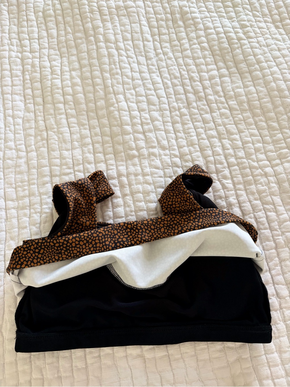 Albion Fit High-Waisted Bikini Set | Brown & Black Speckled Print | Size Small - Picture 5 of 5